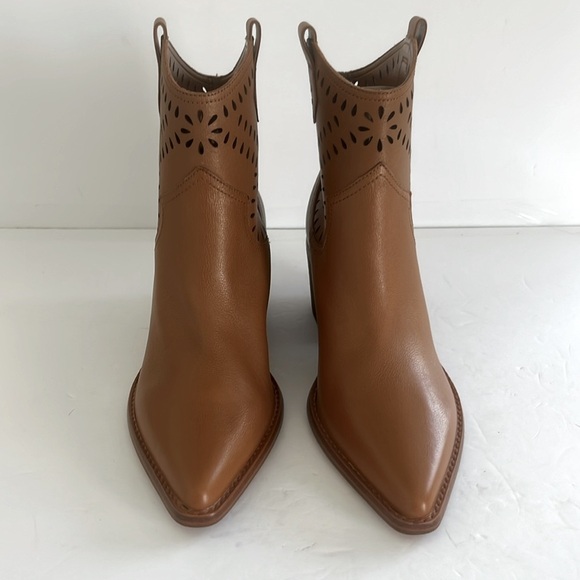 MARC FISHER $199 Elyma Pointed Toe Western Tan LEATHER Boot Shoes Size 8 NEW - Picture 4 of 8